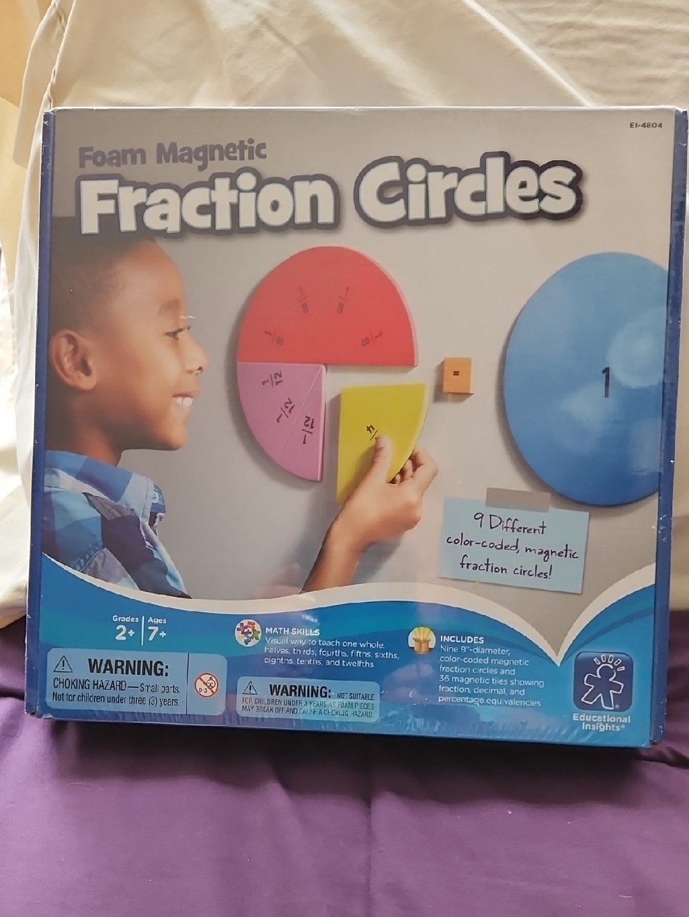 Educational Insights Foam Magnetic Fraction Circles – Multicolor Learning Set